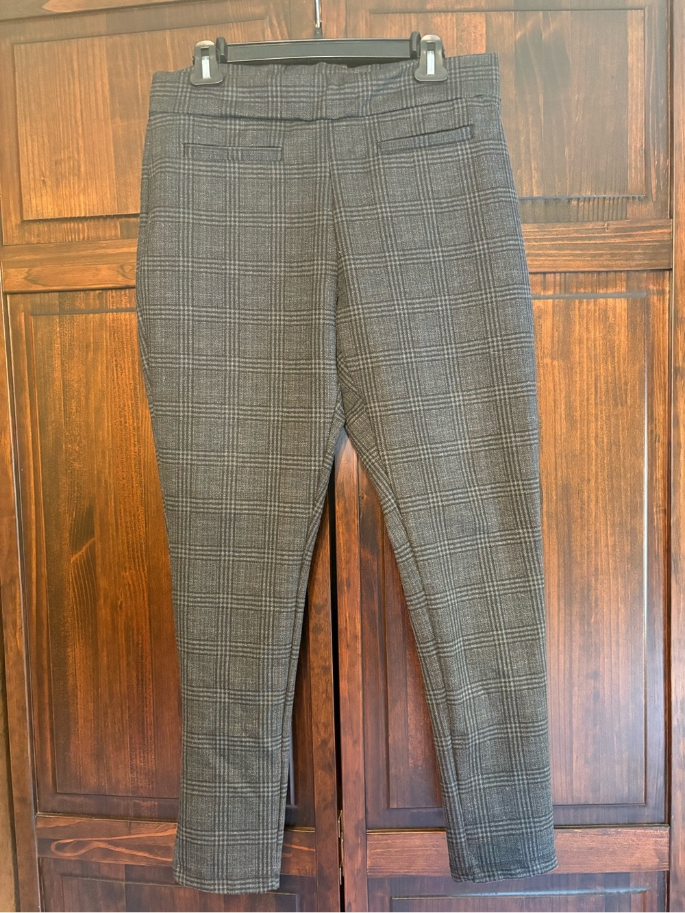 Women's Gray Plaid Skinny Pants